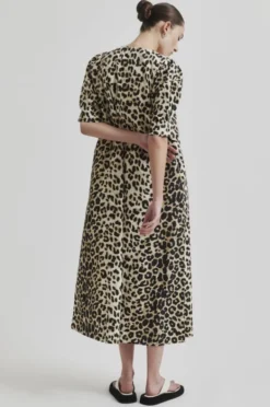 Leoa Poplin Leopard Maxi Kjole