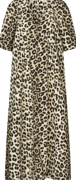 Leoa Poplin Leopard Maxi Kjole