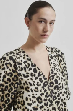 Leoa Poplin Leopard Maxi Kjole