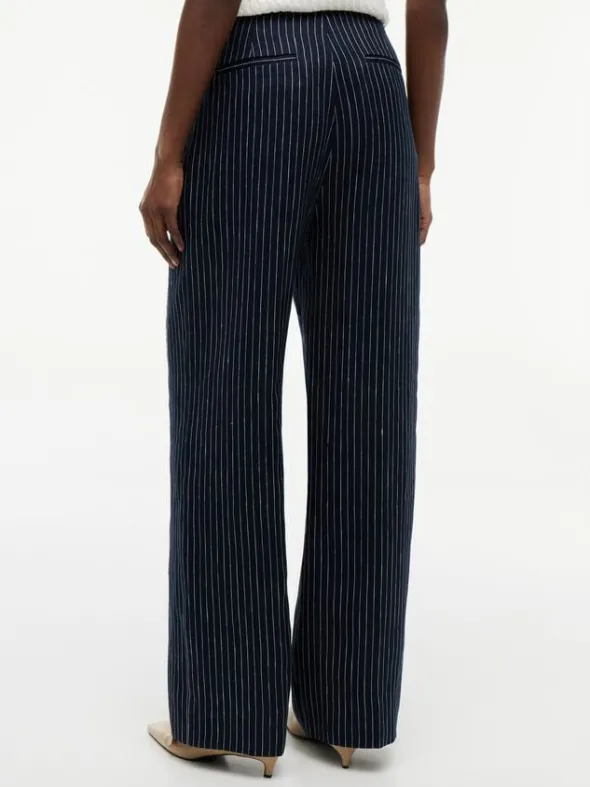 LINEN NAUTICAL STRIPE GB WIDELEG