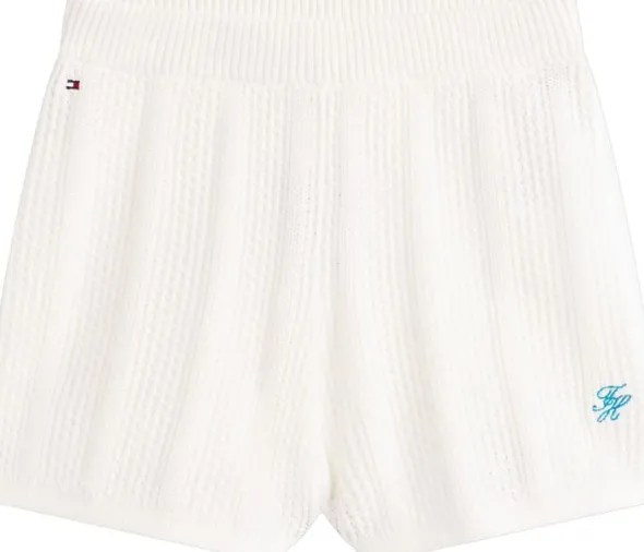 Logo Embroidery Crochet Shorts