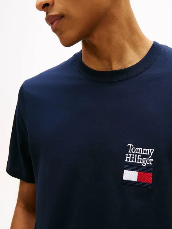 Logo Embroidery Jersey Crew Neck T-Shirt