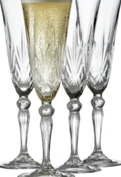 Lyngby Glas Krystal Melodia Champagneglas 16 cl 4 st Klar