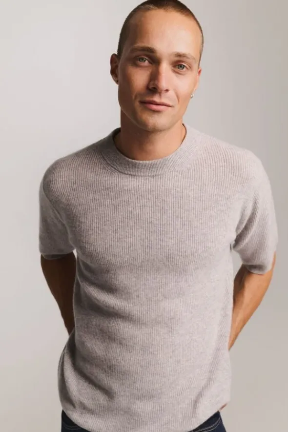 Mads 6 Rib strik t-shirt - 100% Cashmere