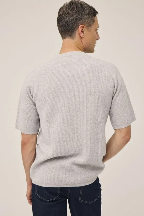 Mads 6 Rib strik t-shirt - 100% Cashmere