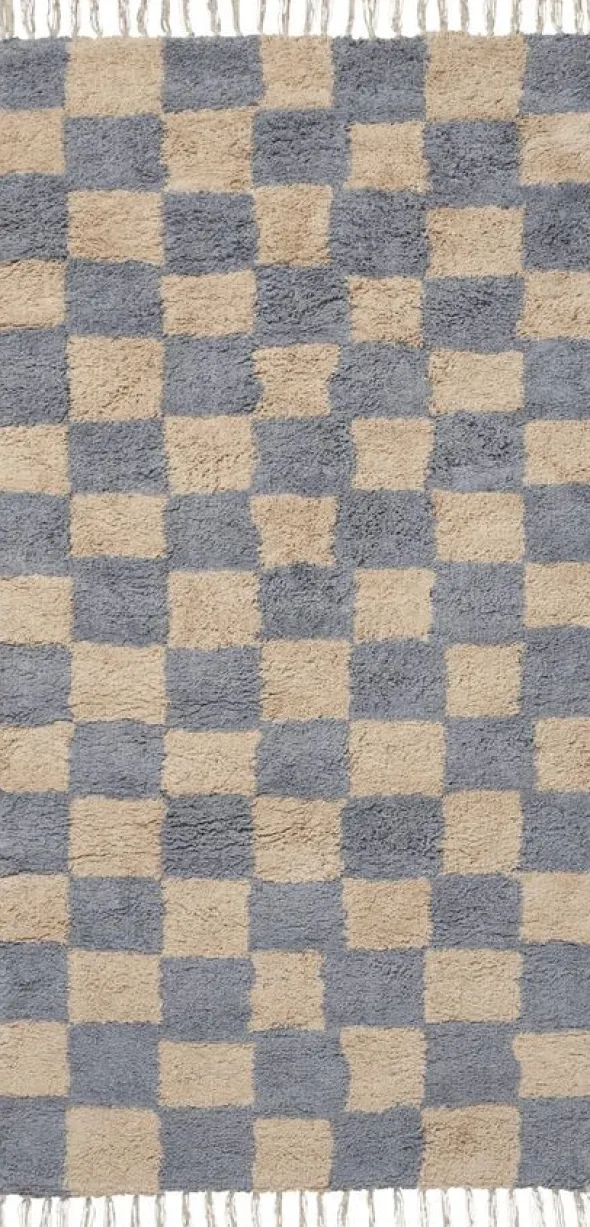 Mara Washable Rug - Mist Blue/Warm Sand
