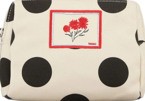 Maxi Polka Canvas Pouch Bag