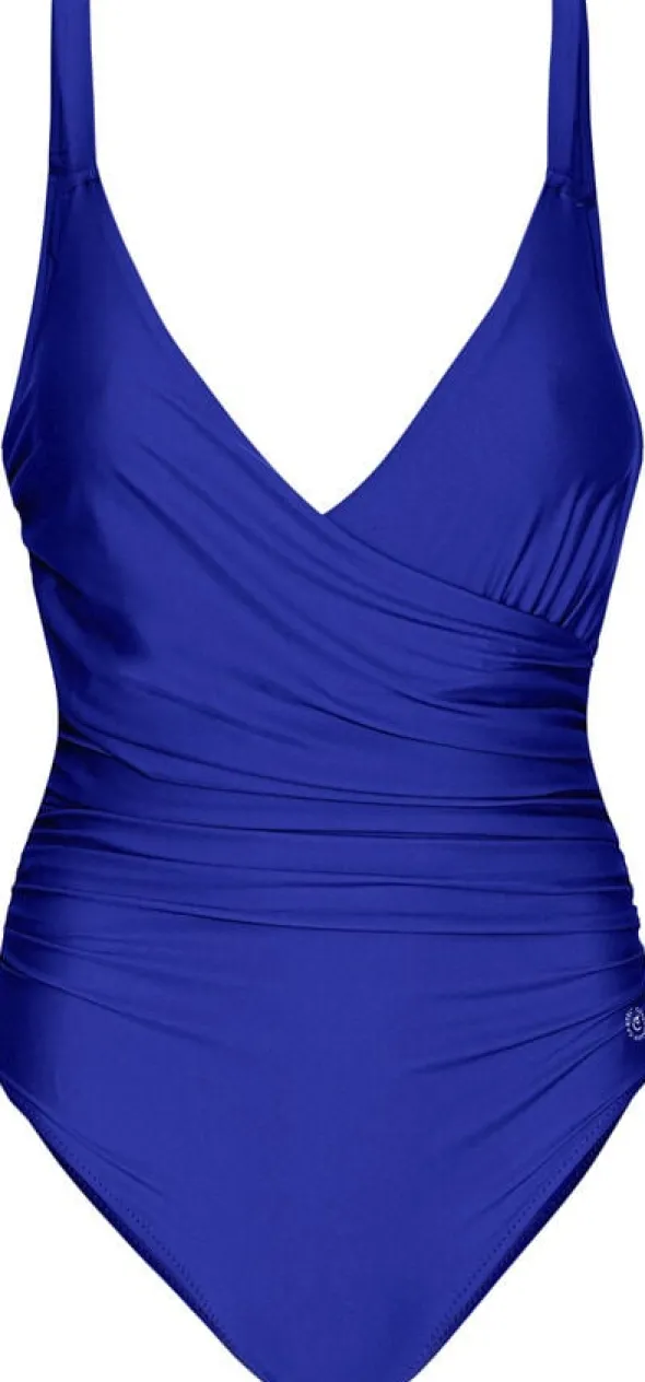 Medewi draperet badedragt - Cartel Blue