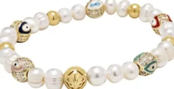 Men's Evil Eye Pearl Bracelet