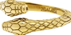 Men's Gold Plated Vintage Snake Ring