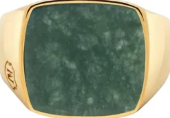 Men's Gold Signet Ring with African Turquoise