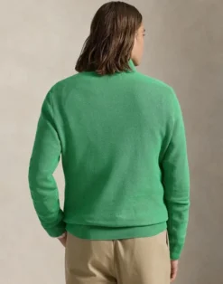 Mesh-Knit Cotton Quarter-Zip Sweater