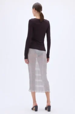 Mesh Trim Long Sleeve