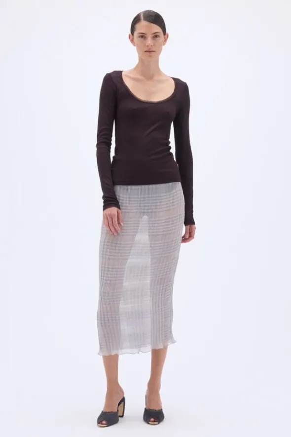 Mesh Trim Long Sleeve
