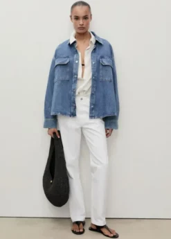 Mid-rise straight jeans