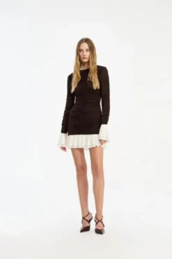 MINI RUCHED LS DRESS