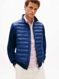 Mixed Texture Tipped Zip-Thru Jacket