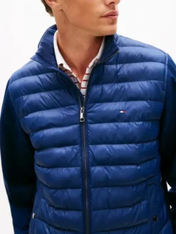 Mixed Texture Tipped Zip-Thru Jacket