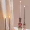 MM LED taper candle, Silk, Slim, Light rose, 2-pack, 23x300 mm