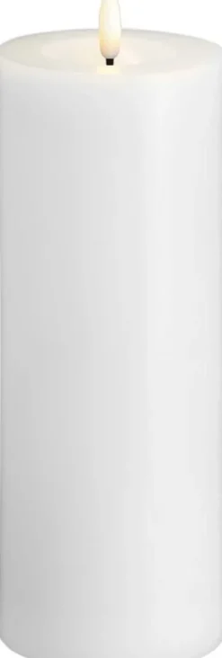 Moods & More - LED Pillar Candles, Silk, Melted, Classic white, 74x200