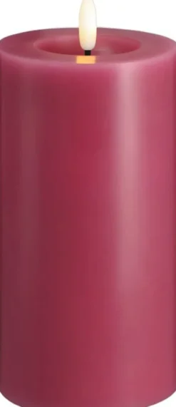 Moods & More - LED Pillar Candles, Silk, Melted, Vintage rose, 74x150