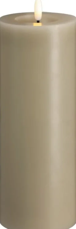 Moods & More - LED Pillar Candles, Silk, Melted, Kit grey, 74x200 mm