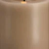 Moods & More - LED Pillar Candles, Silk, Melted, Sand, 74x100 mm