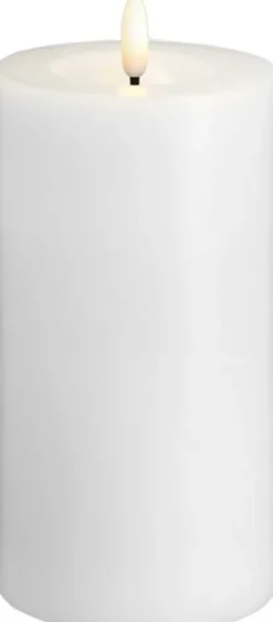 Moods & More - LED Pillar Candles, Silk, Melted, Classic white, 74x150