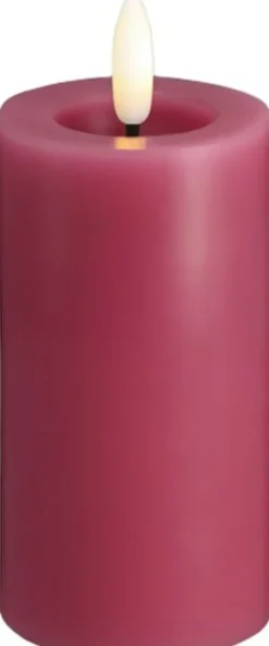 Moods & More - LED Pillar Candles, Silk, Melted, Vintage rose, 49x100