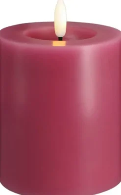 Moods & More - LED Pillar Candles, Silk, Melted, Vintage rose, 74x100