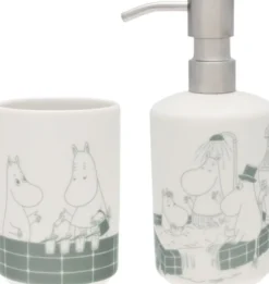 Moomin Arabia Sæbe dispenser & tandbørste holder sæt, Bad