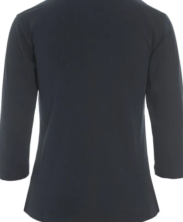 Naibu rib bluse med 3/4 ærme