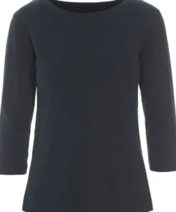 Naibu rib bluse med 3/4 ærme