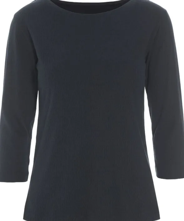 Naibu rib bluse med 3/4 ærme