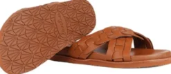 NAPLES - CROSSING STRAPS LEATHER SANDAL