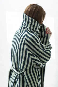 Naram Bathrobe - seafoam & deep teal