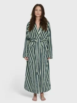 Naram Bathrobe - seafoam & deep teal