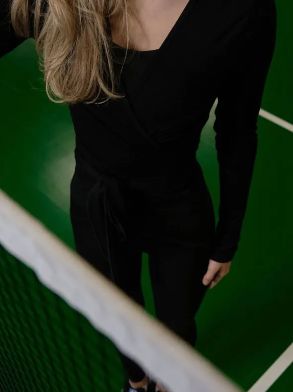 Nia Jersey Wrap Blouse