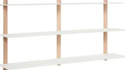 Nivo hylde stor D lys eg/ hvid