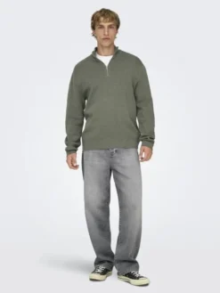 ONSTING LIFE REG HALF ZIP KNIT NOOS