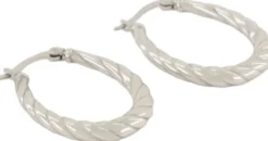 Oval twisted pattern earrings