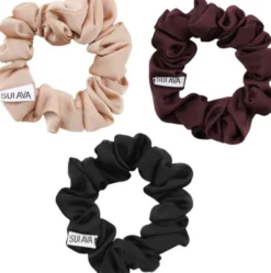 3-Pack Ruched Ribbon Scrunchies
