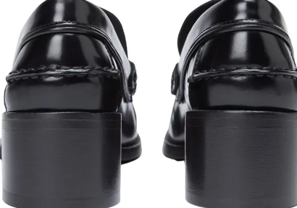 Patent Leather Block Heel Loafers