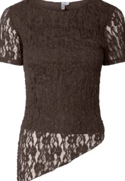 PCARIANA SS ASYMMETRIC LACE TOP D2D