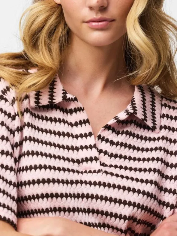PCJEYA SS V-NECK LOOSE POLO D2D JRS