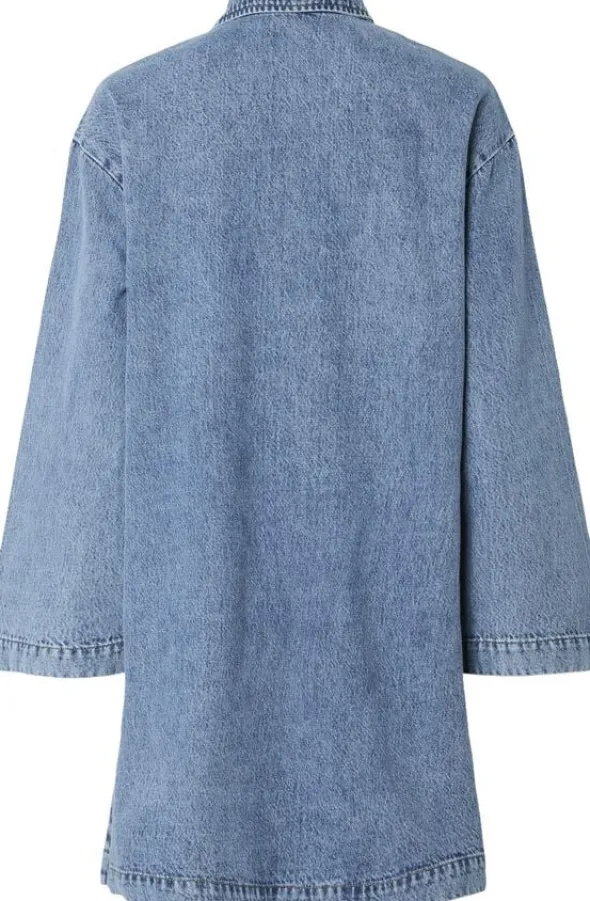 PCKENYA LS A-SHAPE DENIM DRESS NOOS