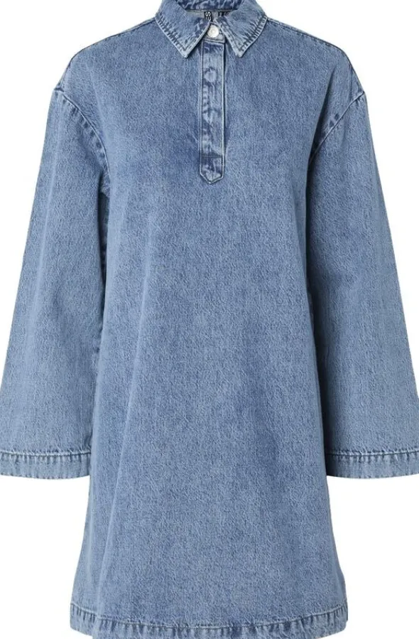 PCKENYA LS A-SHAPE DENIM DRESS NOOS