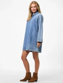PCKENYA LS A-SHAPE DENIM DRESS NOOS