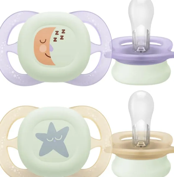 Philips Avent Soother ultra start Nighttime - Pakke med 2 -