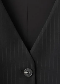 Pinstripe suit-style jumpsuit